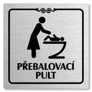 Přebalovací pult, 100x100mm, stříbrná, Texas